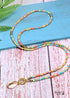 Boho Necklace, Long Blue Hippie Shell